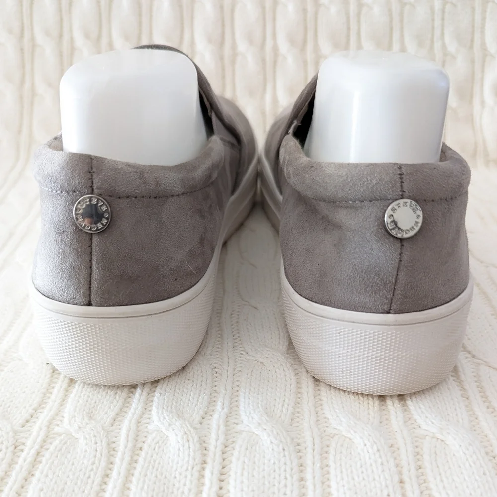 Steve Madden Gills Leather Slip-on Sneakers 9.5 Gray Casual Loafer Style Sneaker